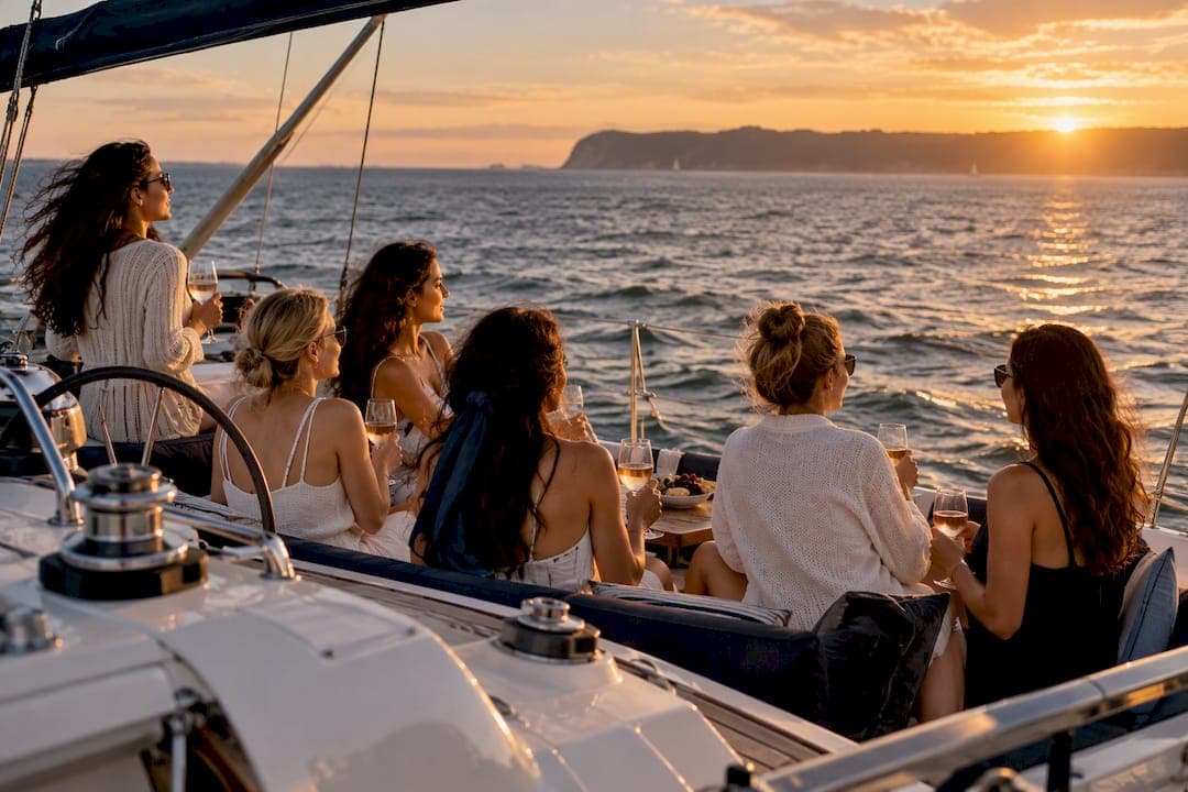Bachelorette group sailing San Diego Bay