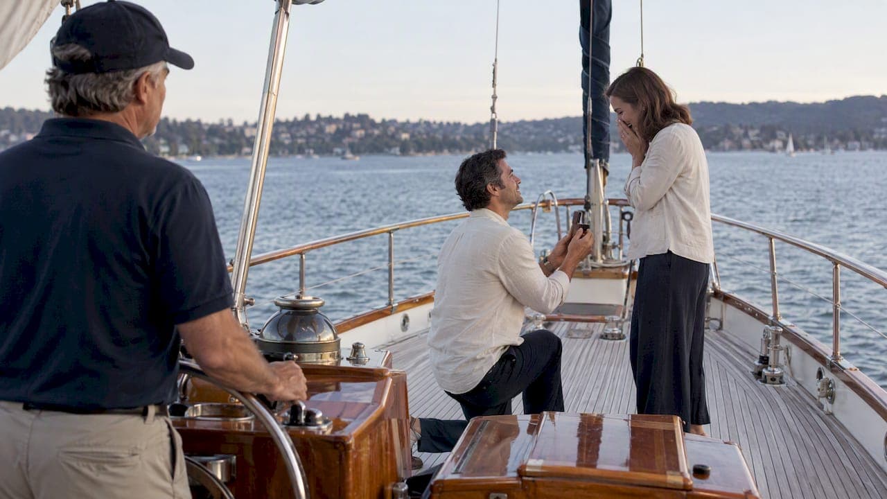 Captain discreetly holds position during yacht proposal